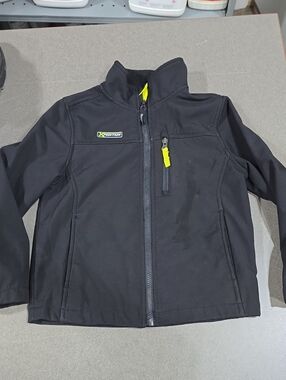Max Edition Kids Black Softshell Jacket with Neon Yellow Accents